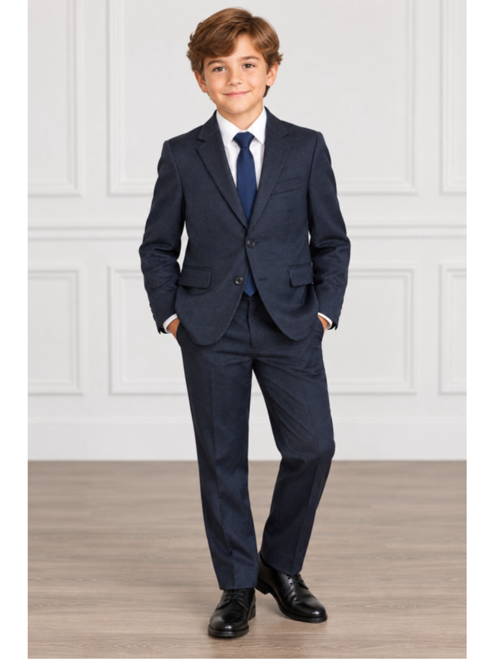 Michael Kors Boys Size 8R Navy 2 Piece Suit Blazer Pants Formal Wedding